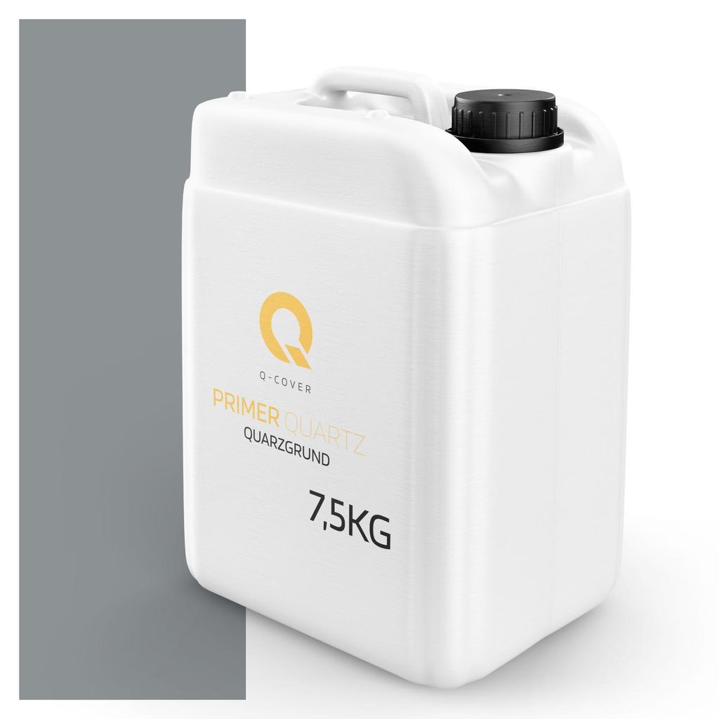 Quarzgrund für Silikonharz-Putz Grau RAL 7045 7,5 kg – Haftgrund für innen & außen, quarzhaltige Grundierung Q-COVER