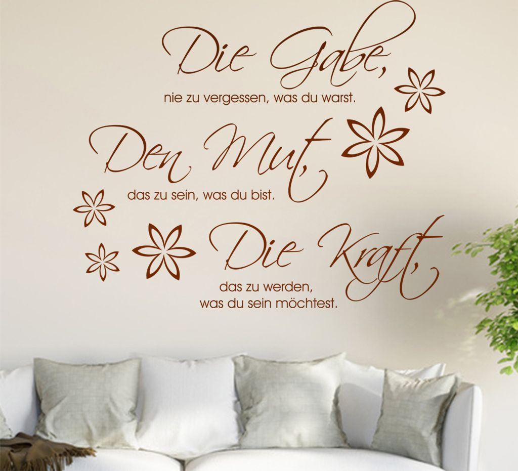 Die Gabe nie zu ... Wandtattoo in 6 Größen - Wandaufkleber Wall Sticker - Dekoration, Küche, Wohnzimmer, Schlafzimmer, Badezimmer