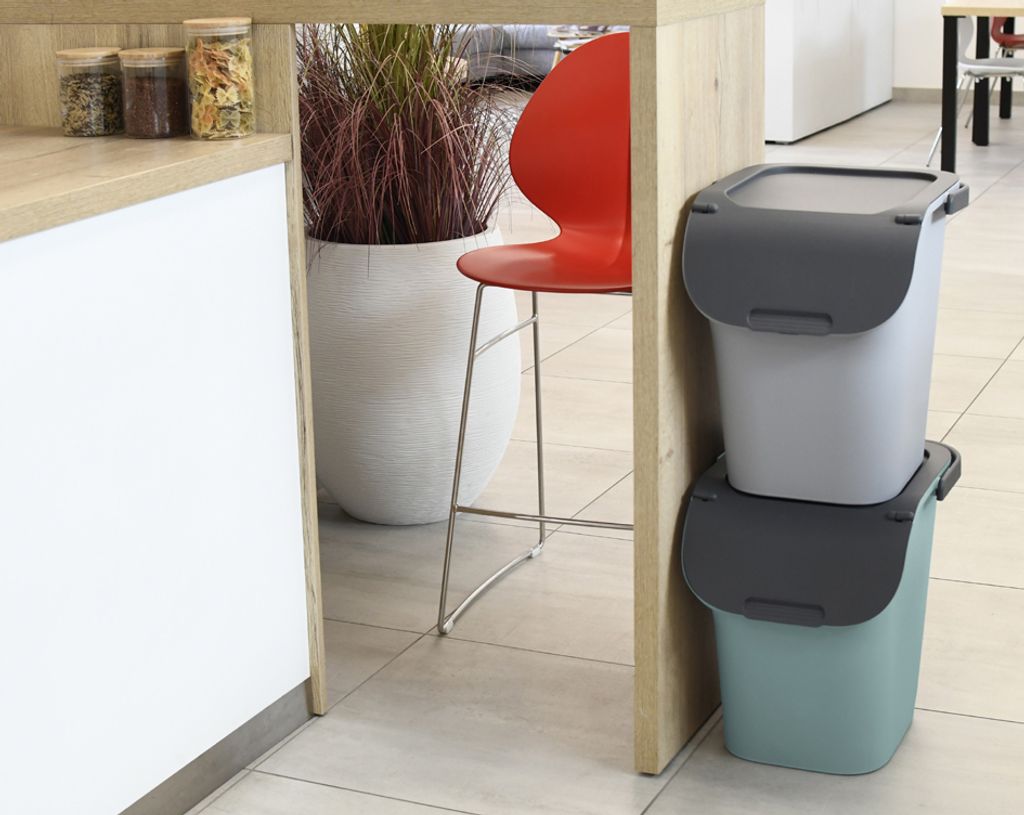 EDA Sortierbehälter TriHome 40 Liter grün/anthrazit