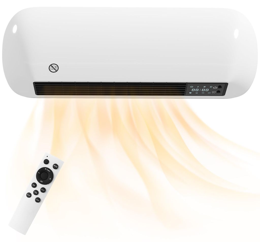 HOMCOM Wand Heizlüfter 2000W Keramik Wandheizgerät mit Produktbild 