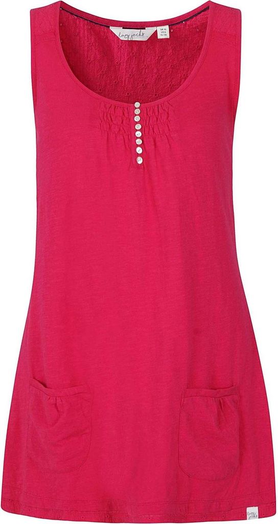 Lazy Jacks - Tunika für Damen, Baumwoll Slub LJ465 (38 DE) (Kirsche)