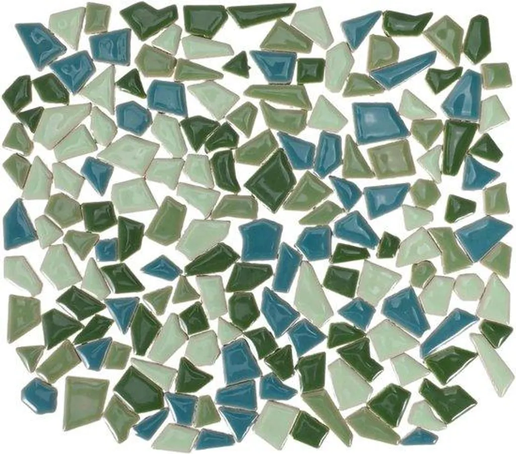 Kit mosaïque céramique vert 200g - Formes irrégulières pour bricolage