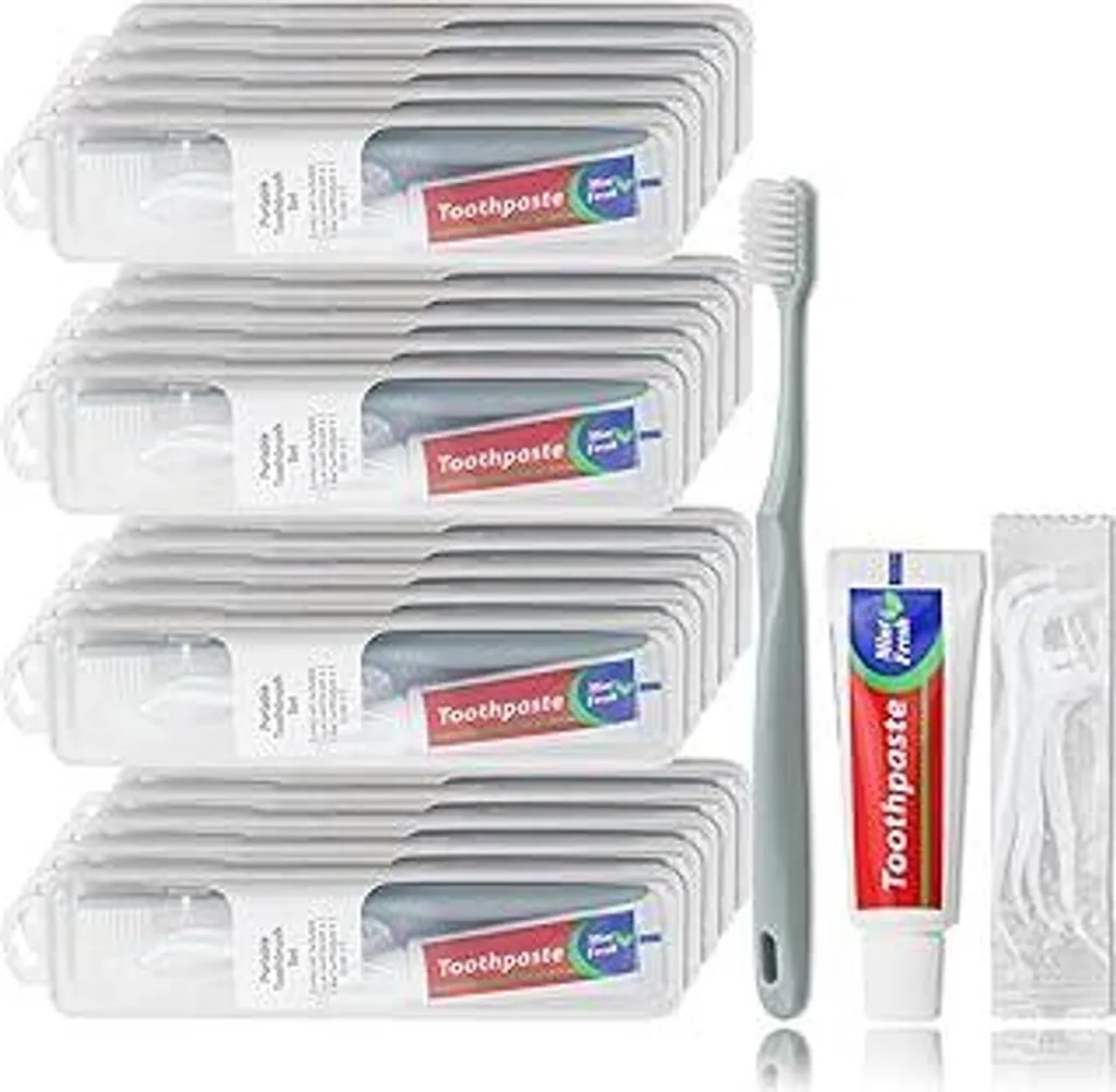 Kit Cortesia Hotel e B&B: 10 Set Spazzolino Dentifricio e Filo Interdentale