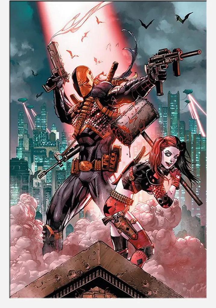Décoration murale Suicide Squad Deadshot & Harley Quinn cadre blanc robuste