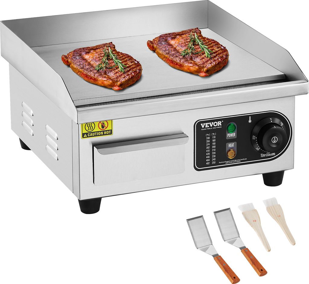 VEVOR Komerční elektrický gril, 2000 W, plochá grilovací Obrázek produktu 
