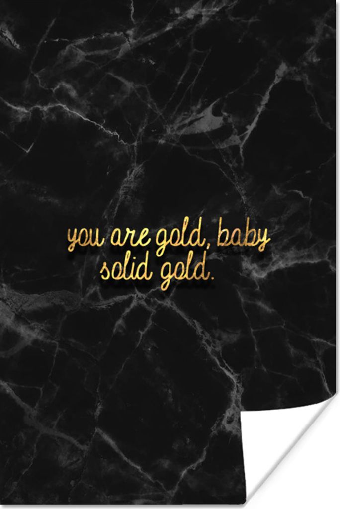 MuchoWow® Poster Zitate - Sprichwörter - Gold - Marmor Produktbild 