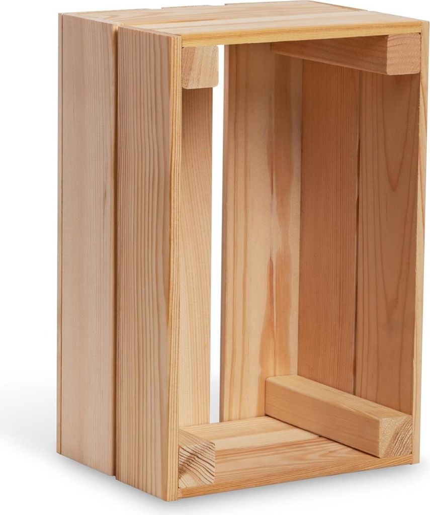 PINEEA Holzkiste Klein 30x20x15 - Natur Vintage Weinkiste, Deko- und Obstkiste aus Holz