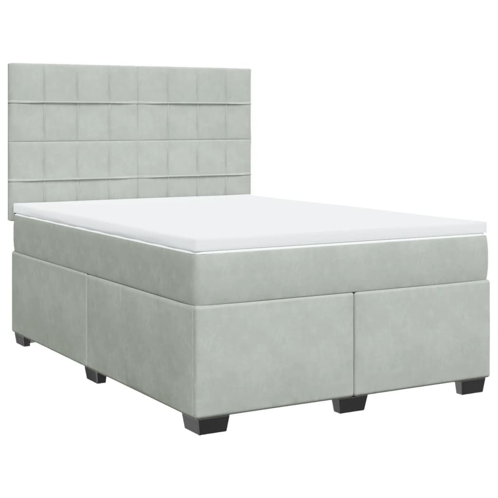 "SALE 2026"Boxspringbett Modernes/Doppelbett - Polsterbett Erwachsene/r /Kind - mit Matratze Hellgrau 140x190cm Samt - Klassische Betten DEMöbel82...