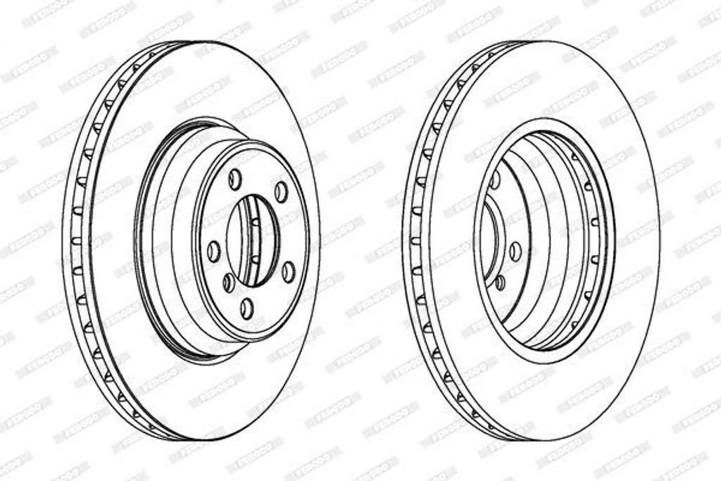 2x FERODO Bremsscheibe DDF1245 für BMW 5 Touring (E61) 7 (E65 E66 E67)