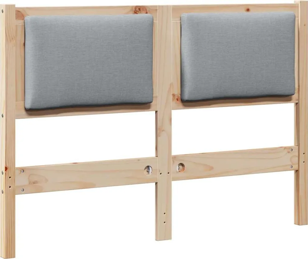 Testiera Letto 135 cm Legno Massello Marrone - Design Essenziale Pino