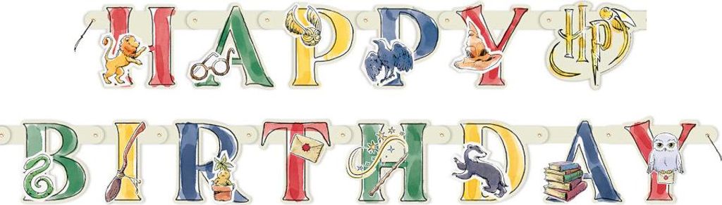 Guirlande - Joyeux anniversaire - Harry Potter - 182 cm Image du produit 