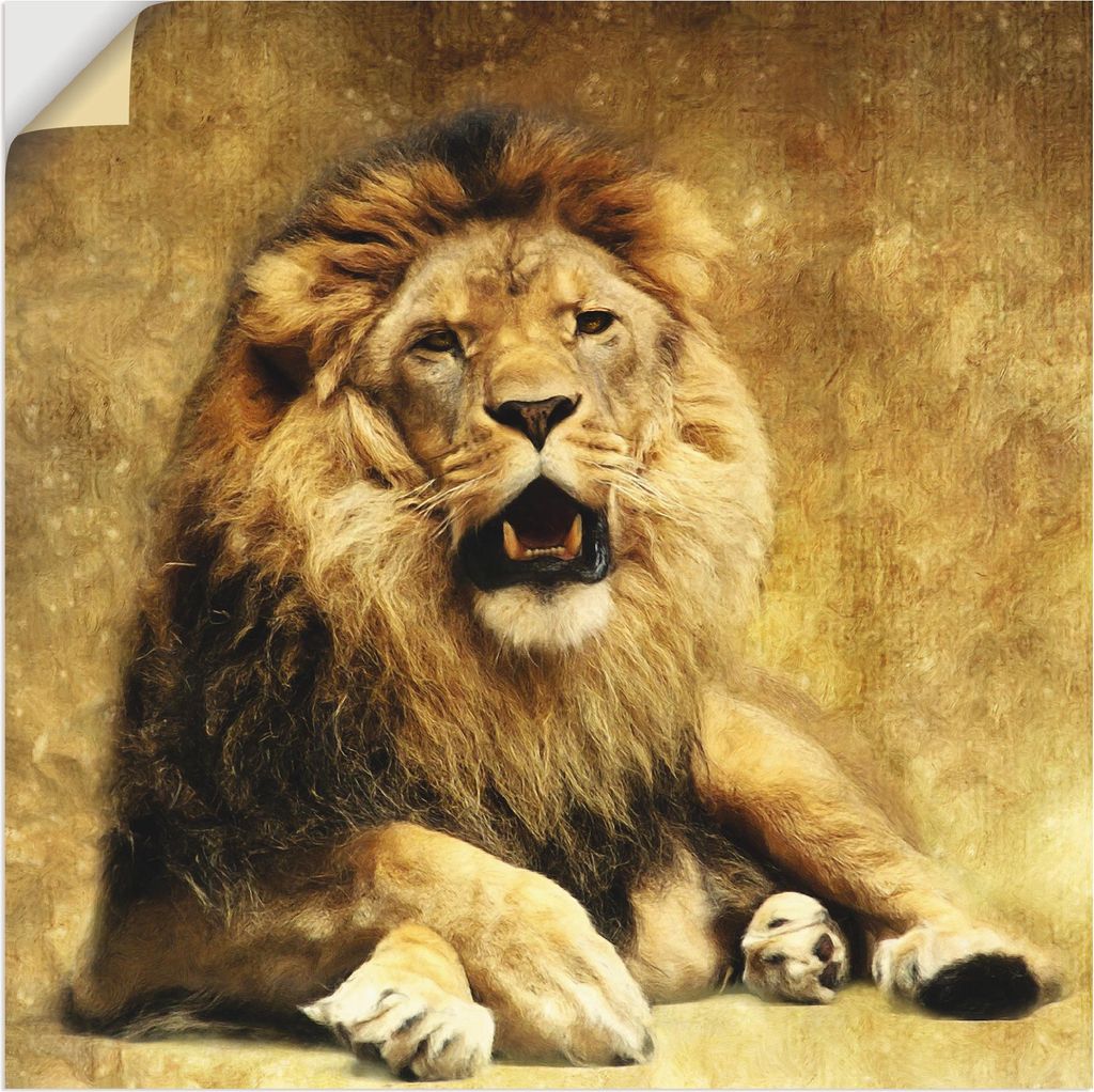 ARTland Wandbild, selbstklebend Der König - Löwe Größe: 50x50 cm