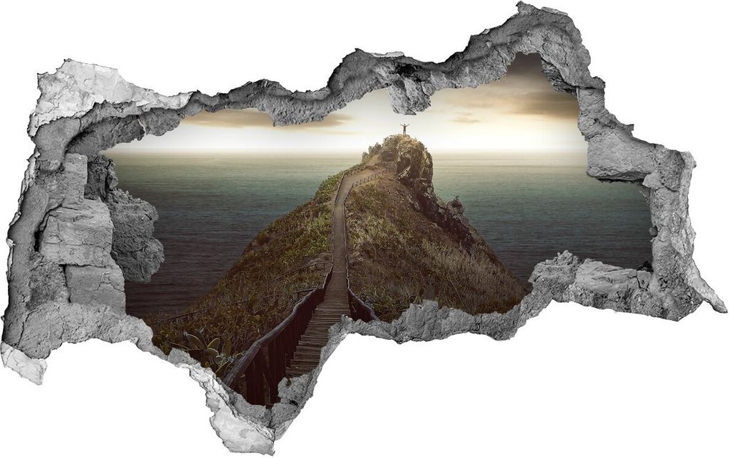 Selbstklebender Loch-3D-Aufkleber 95x73 cm Der Weg zum Rock