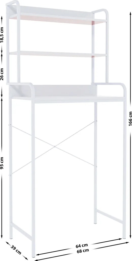Étagère à linge métallique blanche pour optimiser les petits espaces - 3