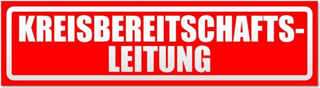 Kiwistar - Autoaufkleber - Rot - 20 x 5,3 cm - Kreisbereitschaftsleitung invertiert - Hinweis Aufkleber Sticker für Auto, Kfz, Fahrrad, PKW, LKW