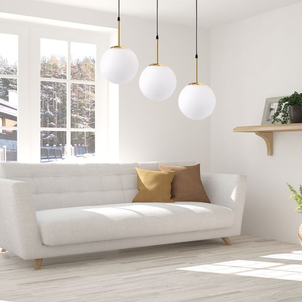 Toolight Pendellampe App655-3Cp Kugel Gold 3-Lichtquelle Produktbild 5
