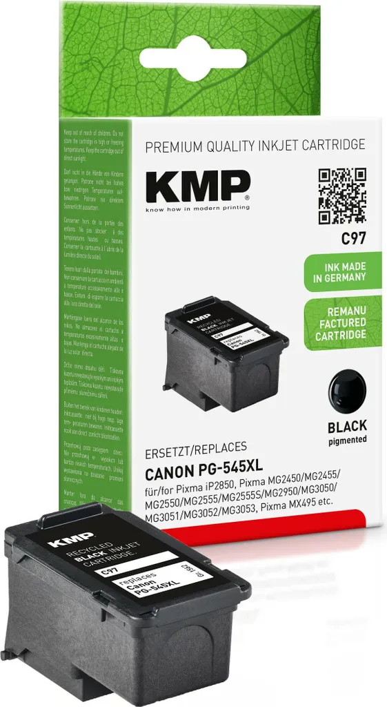 Inchiostro KMP C97 Nero Pigmento 15ml per Canon Pixma - Offerta Shop