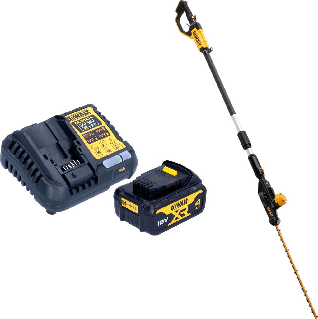 DeWalt DCMPH 566 M1 Akku Stabheckenschere 18 V 55 cm + 1x Akku 4,0 Ah + Ladegerät