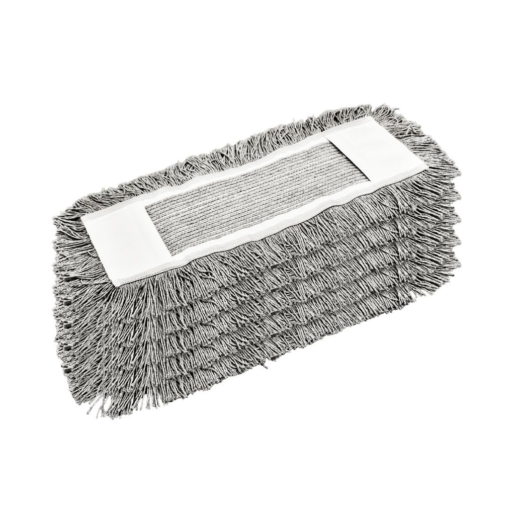 Premium Baumwoll-Mopp, Wischmopp Ersatzbezug, Grau, 40cm, 5er