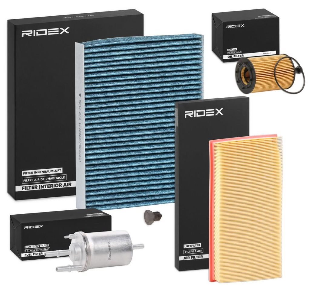 RIDEX Filterset Inspektionspaket Filtersatz für VW POLO (9N) für SEAT Ibiza III Schrägheck (6L)