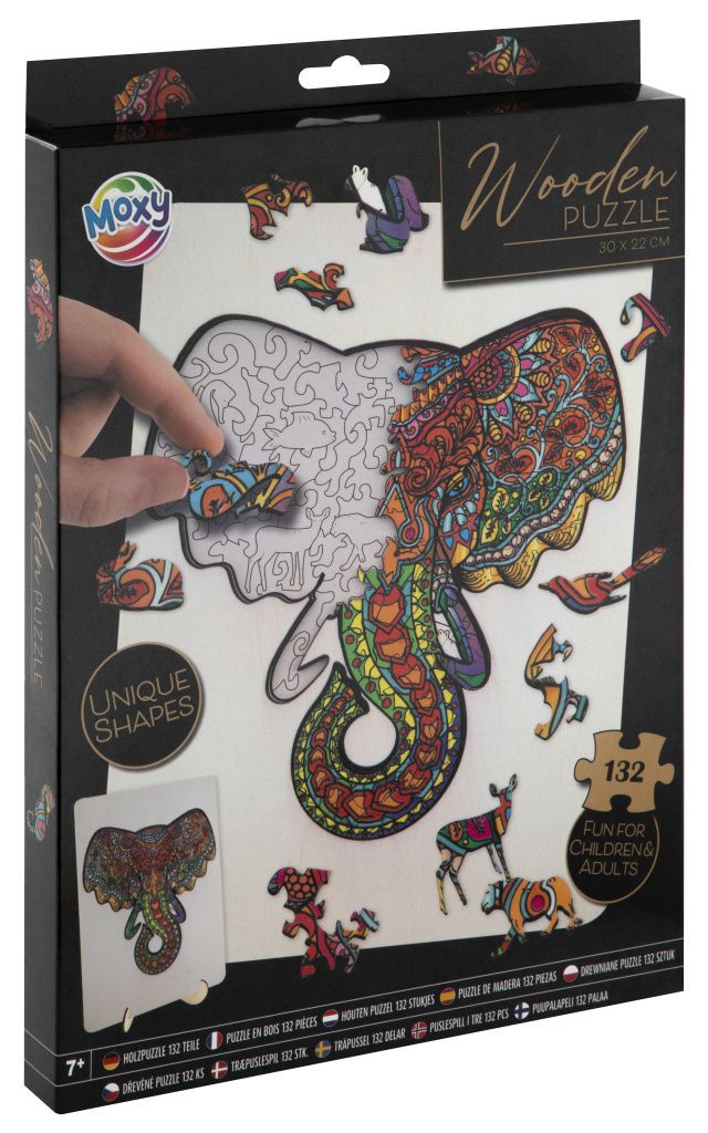 Drevené puzzle slon Obrázok produktu 