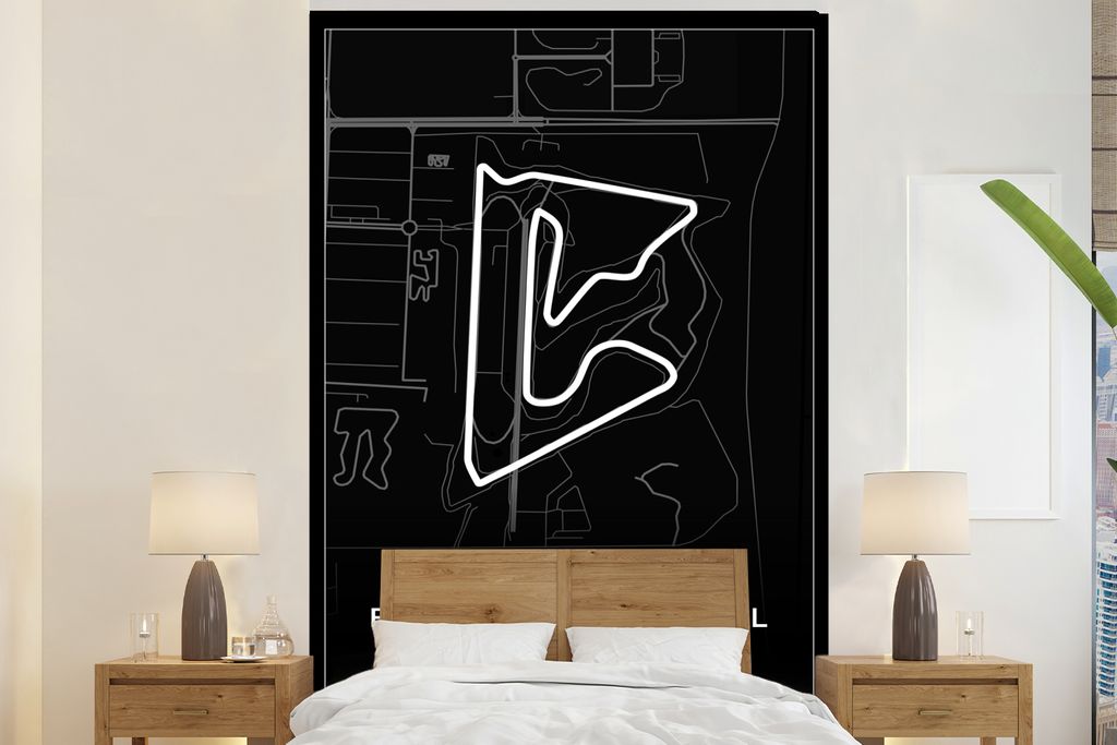 MuchoWow Fototapete für Wohnzimmer oder Schlafzimmer Wandtapete Vinyl Motivtapete Formel 1 - Rennstrecke - Bahrain International Circuit - Bahra...