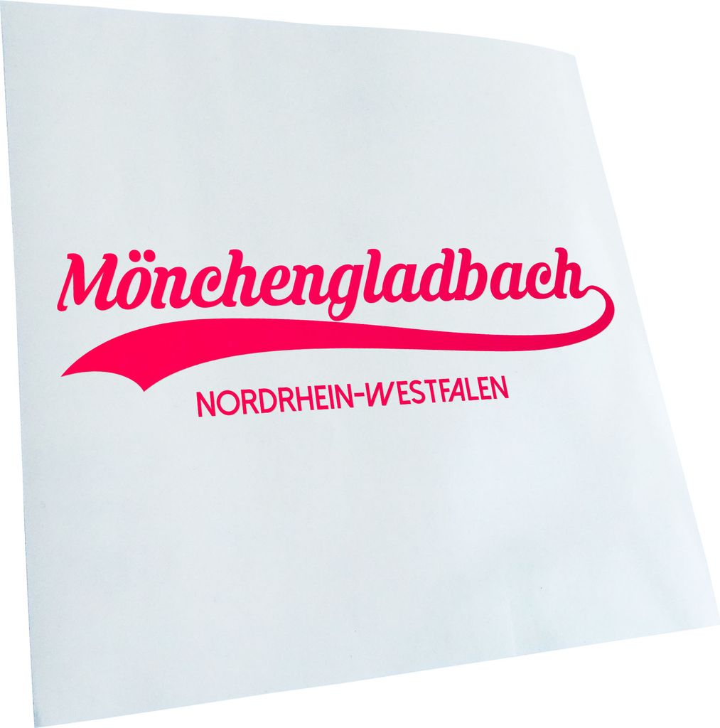 Kiwistar - Autoaufkleber - Mönchengladbach NRW - Hellrosa - 20x6cm - Aufkleber für Auto, Laptop, Fahrrad, LKW, Motorrad mehrfarbig JDM Decal Racing