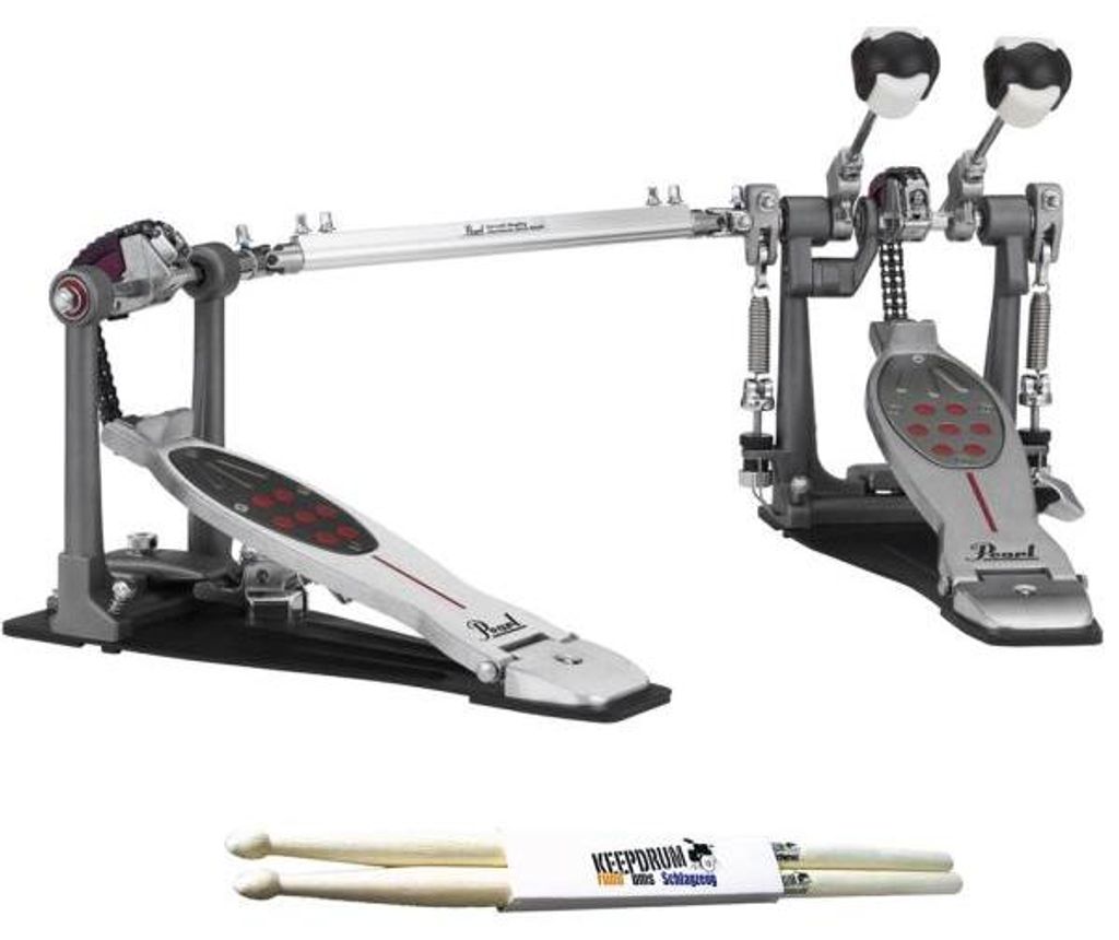 Pearl P2052C Eliminator Doppel-Fussmaschine mit Drumsticks 1 Paar