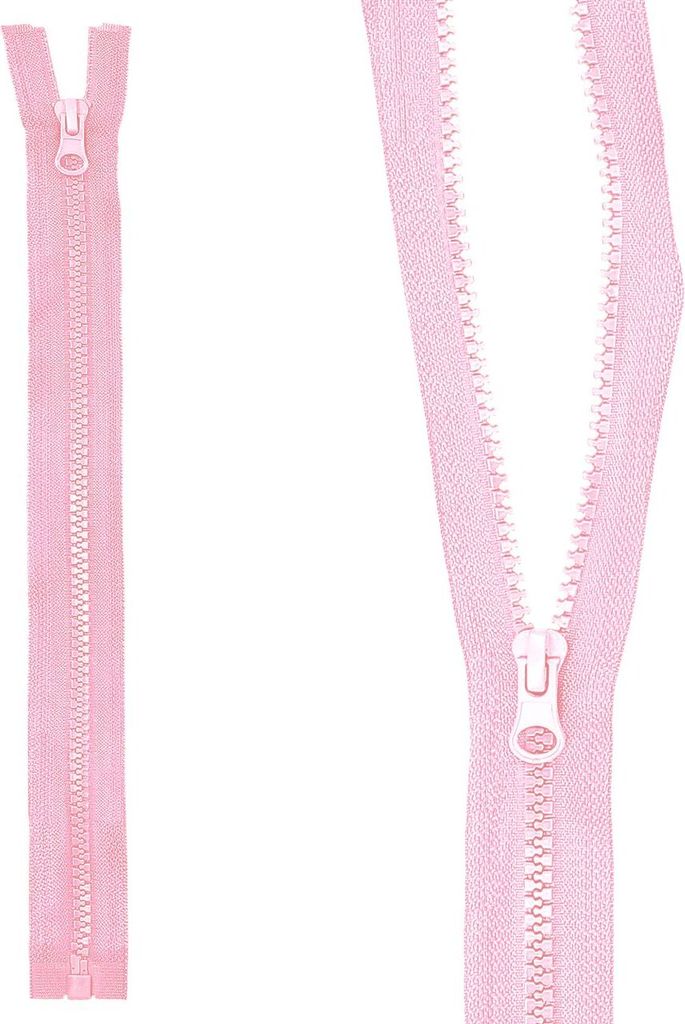 mumbi Reißverschluss teilbar 5mm 30cm Rosa Kunststoff Reißverschlüsse mit Zipper grobe Zähne