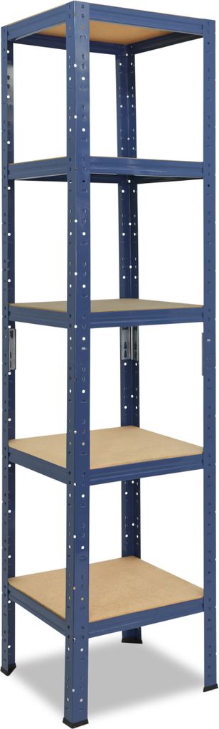 shelfplaza HOME 200x40x40 cm Schwerlastregal in blau mit 5 Böden und 175 kg Traglast pro Boden