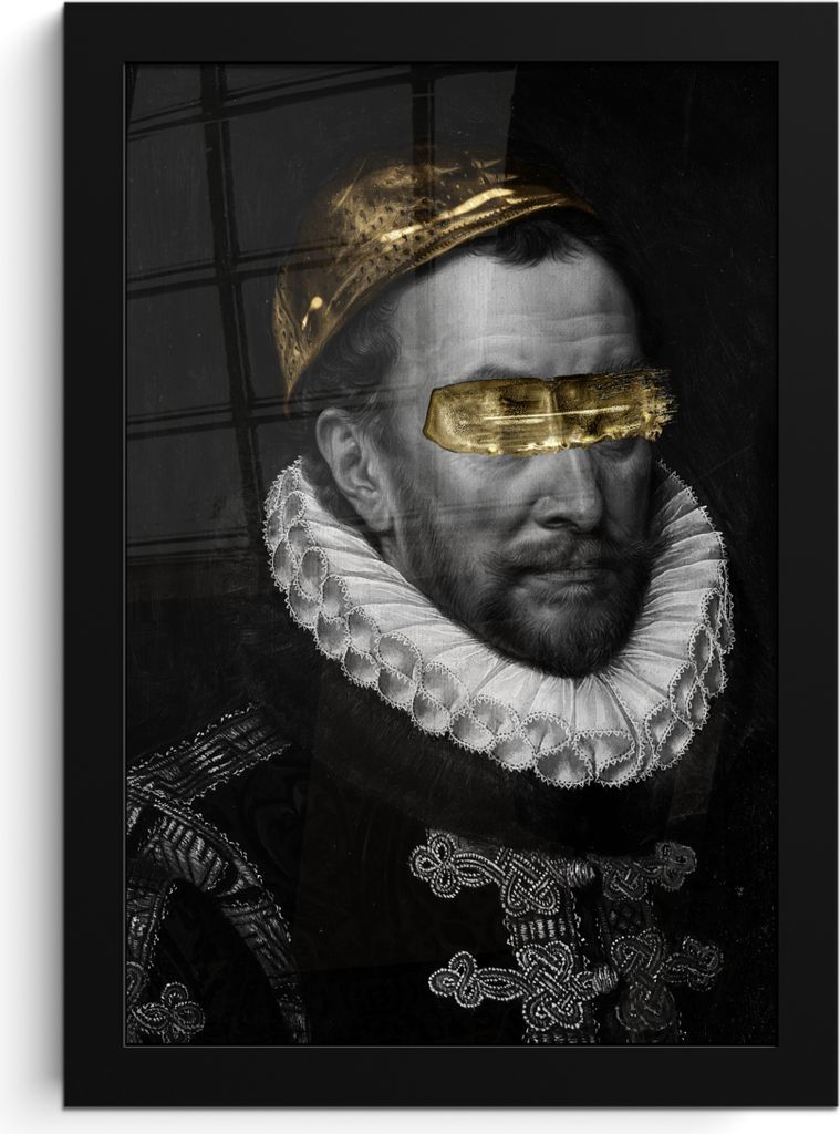 MuchoWow MuchoWow Gerahmtes Poster Wilhelm von Oranien - Adriaen Thomasz - Schwarz - Weiß 20x30 cm - Poster mit zchwarzem Bilderrahmen - Druck...