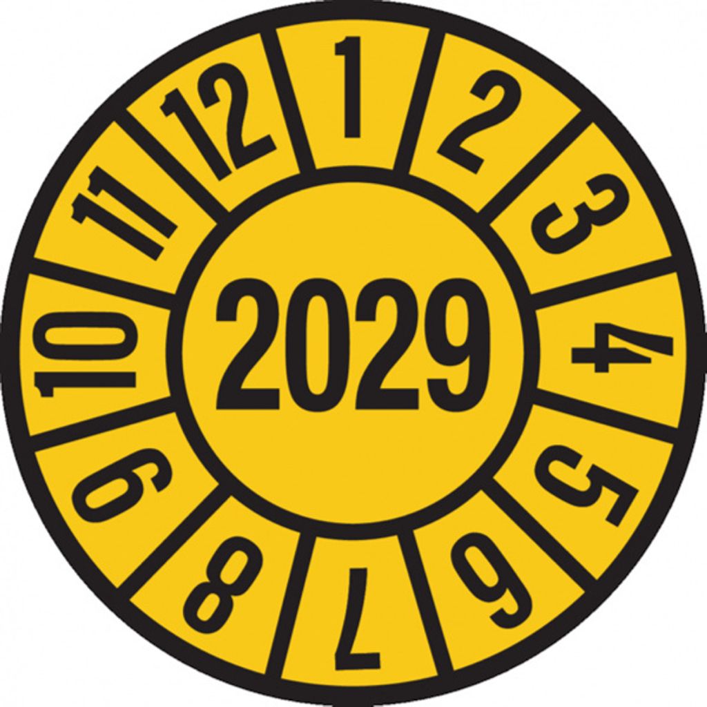 Dreifke Jahresprüfplaketten, Jahresfarben, Ø 35mm - B - 35 mm Dokumentenfoli...