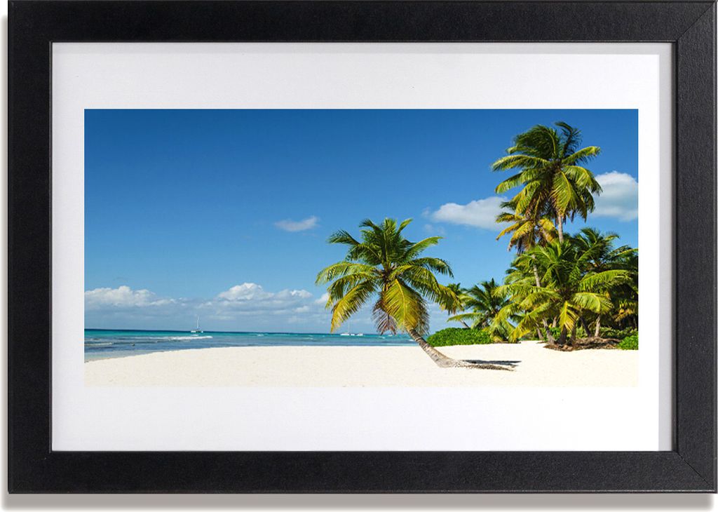 Bild 30x20 MDF-Rahmen Wandkunst Palm Beach Sea Landschaft
