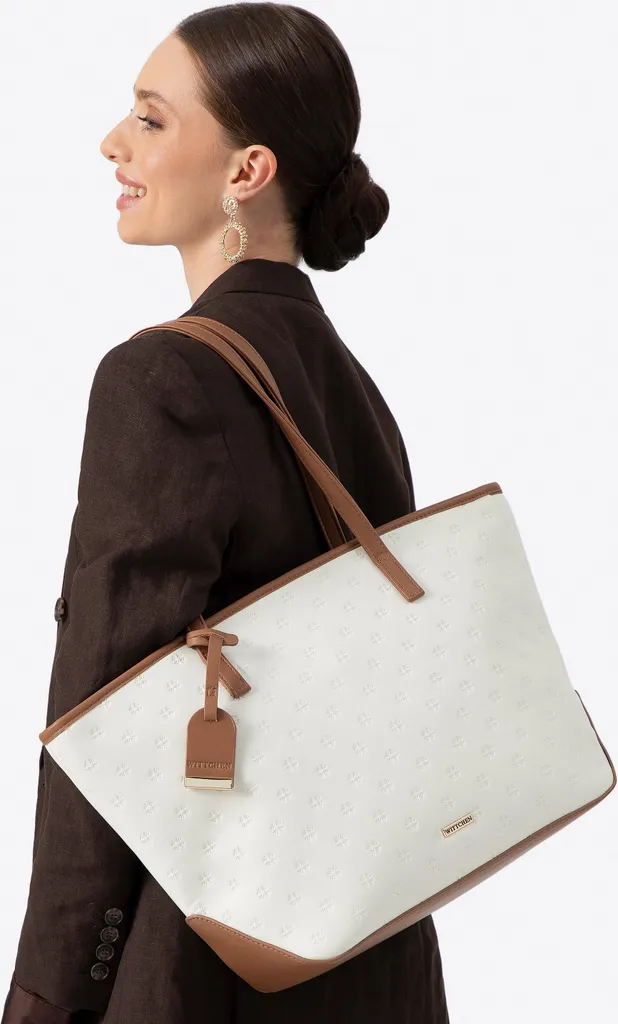 Sac shopping Wittchen bicolore crème et beige similicuir haute qualité