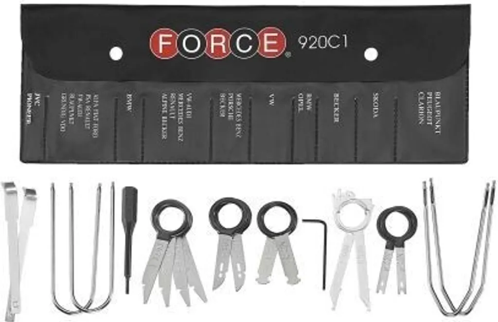 Kit Estrazione Autoradio Professionale FORCE 920C1 - 20 Pezzi Acciaio