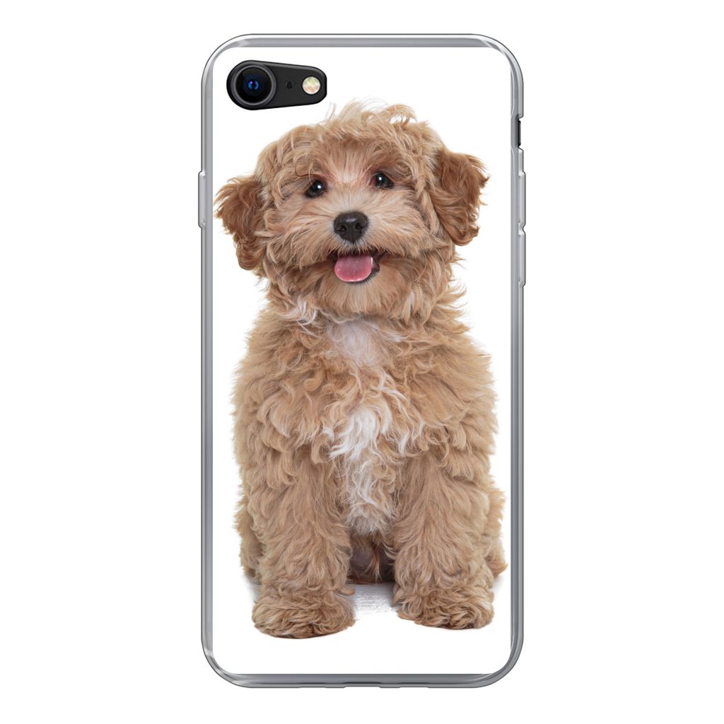 MuchoWow Handyhülle Schutzhülle Hülle für iPhone 8 Hund - Haustiere - Fell Silikon Softcase Handy Hülle - Schutzhaube