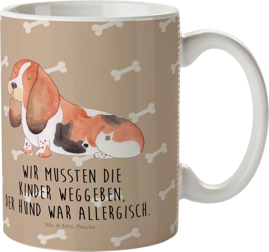Mr. & Mrs. Panda Plastikbecher Hund Basset Hound - Hundeglück - Geschenk, Trinklernbecher, Mehrwegbecher, Campingbecher, Schulkind Tasse, Sprüche...