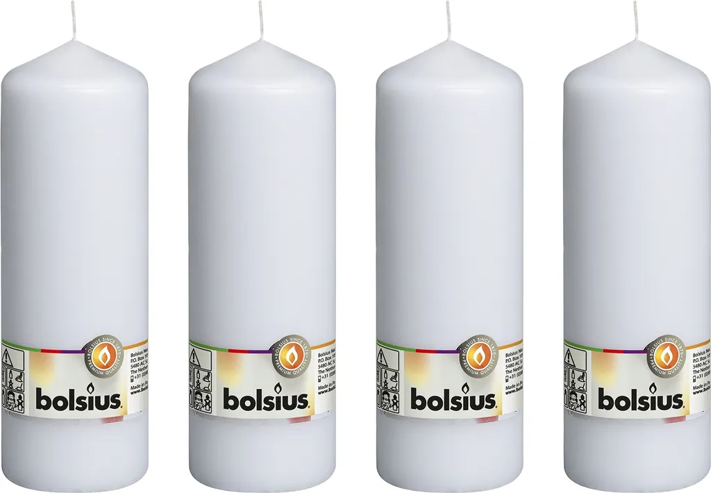 Set 4 Candele Bianche per Matrimoni ed Eventi - Altezza 20 cm - Ceri