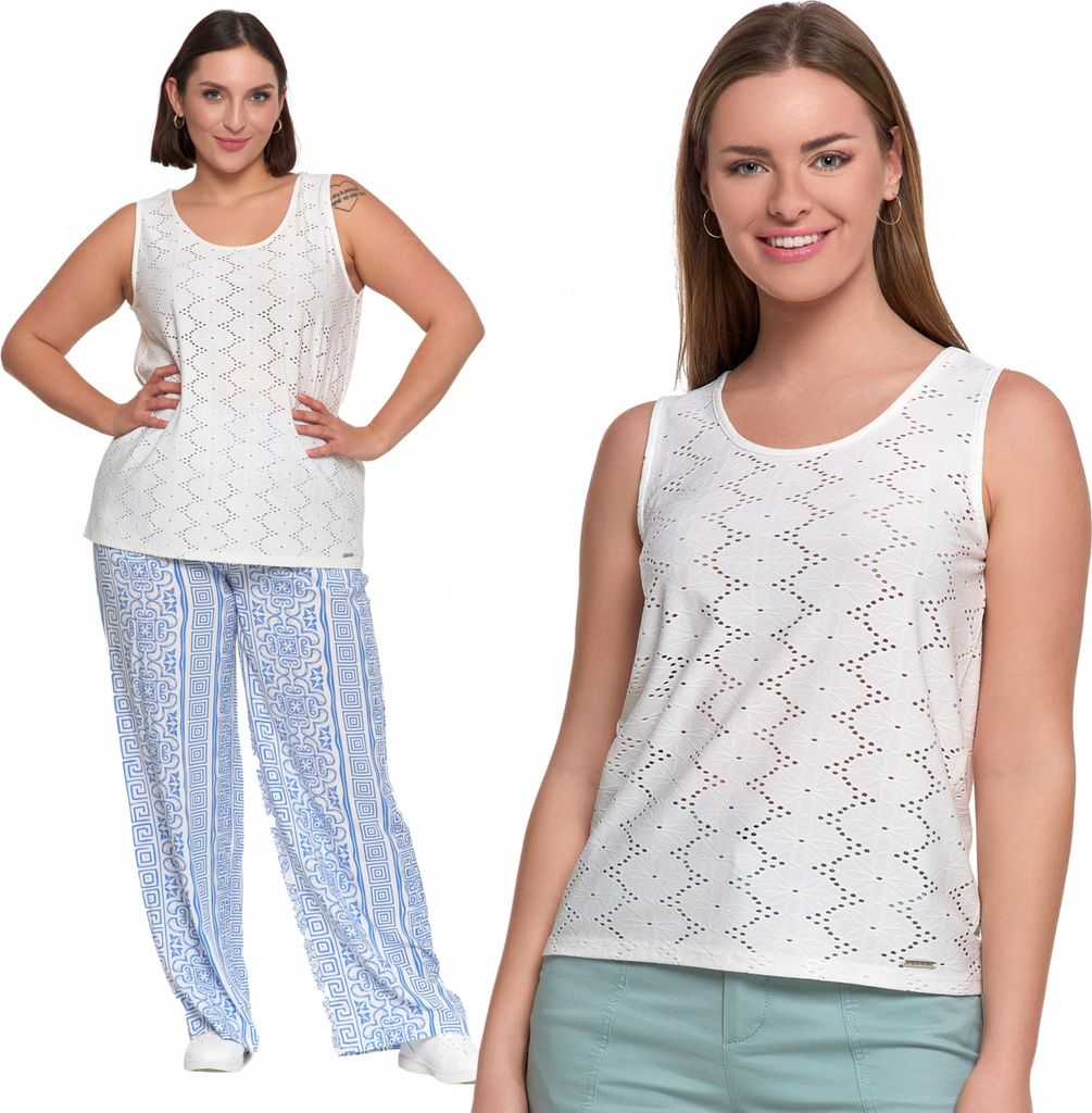Moraj | Ajour Bluse Damen - XL - Ohne Ärmel - Elegant - Top