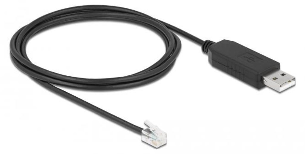 DELOCK Adapterkabel USB Typ-A zu seriell RS-232 RJ9RJ10 2m Produktbild 