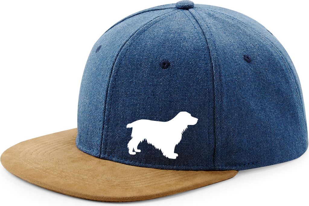 Huuraa Cappy Mütze English Cocker Spaniel Silhouette Denim Baumwolle und Polyester Snapback Kappe Geschenkidee