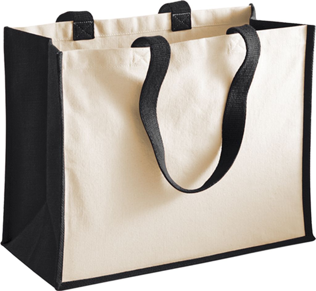 Westford Mill - Einkaufstasche "Classic", Jute RW10432 (Einheitsgröße) (Schwarz)