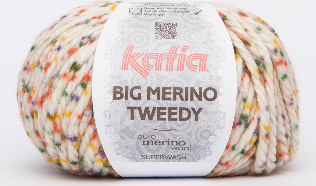 Big Merino Tweedy von Katia (ca. 80m/100g) - Farbe 800 (weiß/gelb)