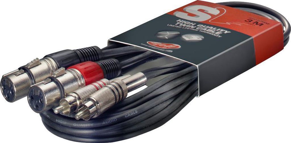 STAGG - Kabel s dvojitou zástrčkou RCA a dvojitou zásuvkou Obrázek produktu 