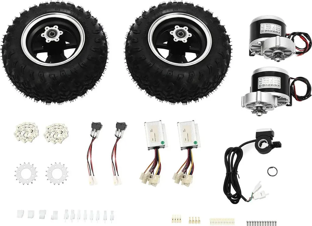Kit conversion scooter électrique 24V 250W avec moteur à engrenages noir