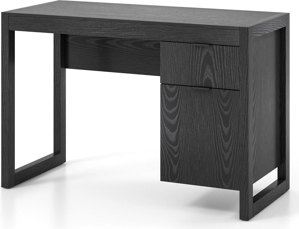 COSTWAY Schreibtisch, Computertisch mit Schubladen, Aufbewahrungsschrank&Dicker Arbeitsfläche, Arbeitstisch Bürotisch Studiertisch für Homeoffice