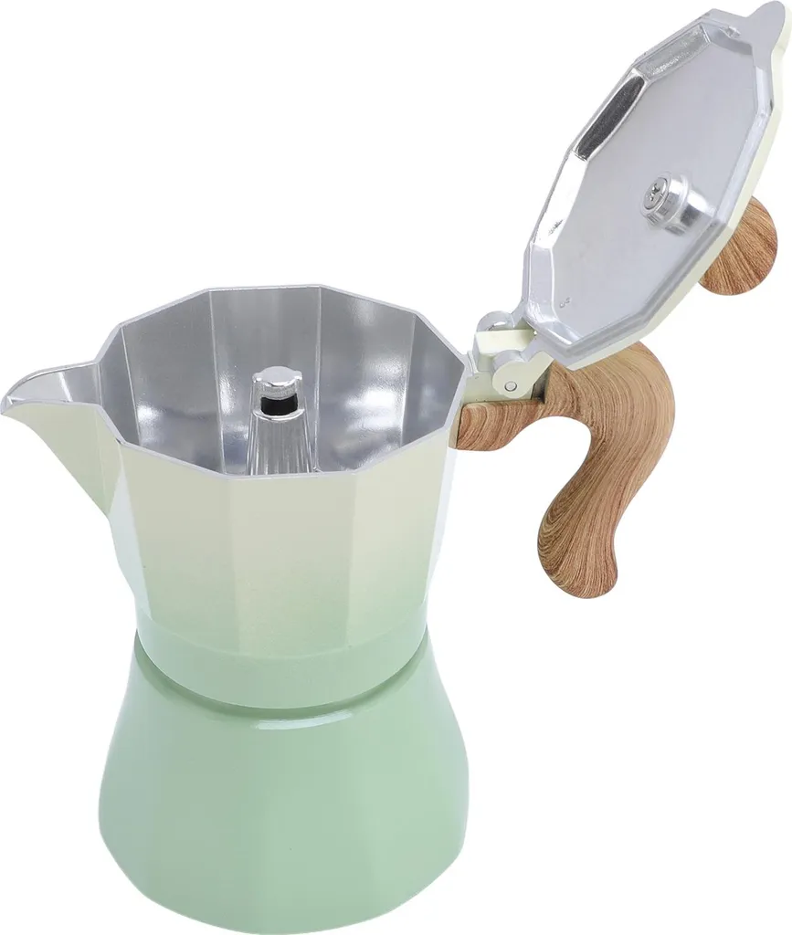 150ml Herdkaffeemaschine Einventil-Aluminium-Kaffeemaschine für Liebhaber Anfänger Farbverlauf grün