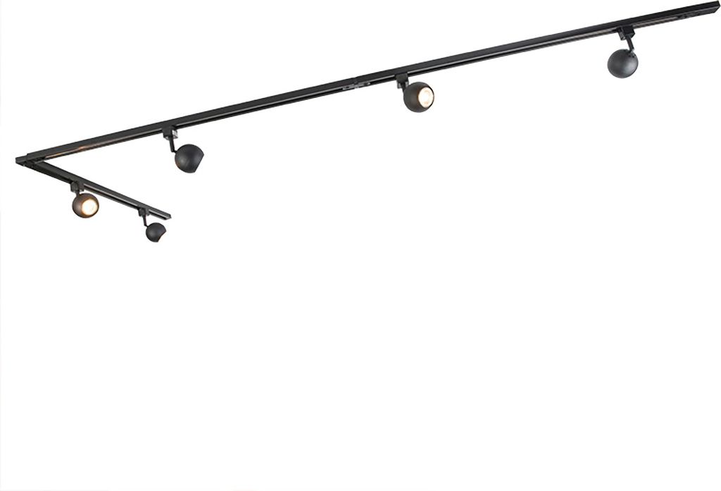 Qazqa Smart led Modern Schienensystem Lampen Komplettset, Schienenbeleuchtung, Deckenstrahler, Deckenspot - Iconic Gissi - Schwarz, 2700K - 6500K, ...
