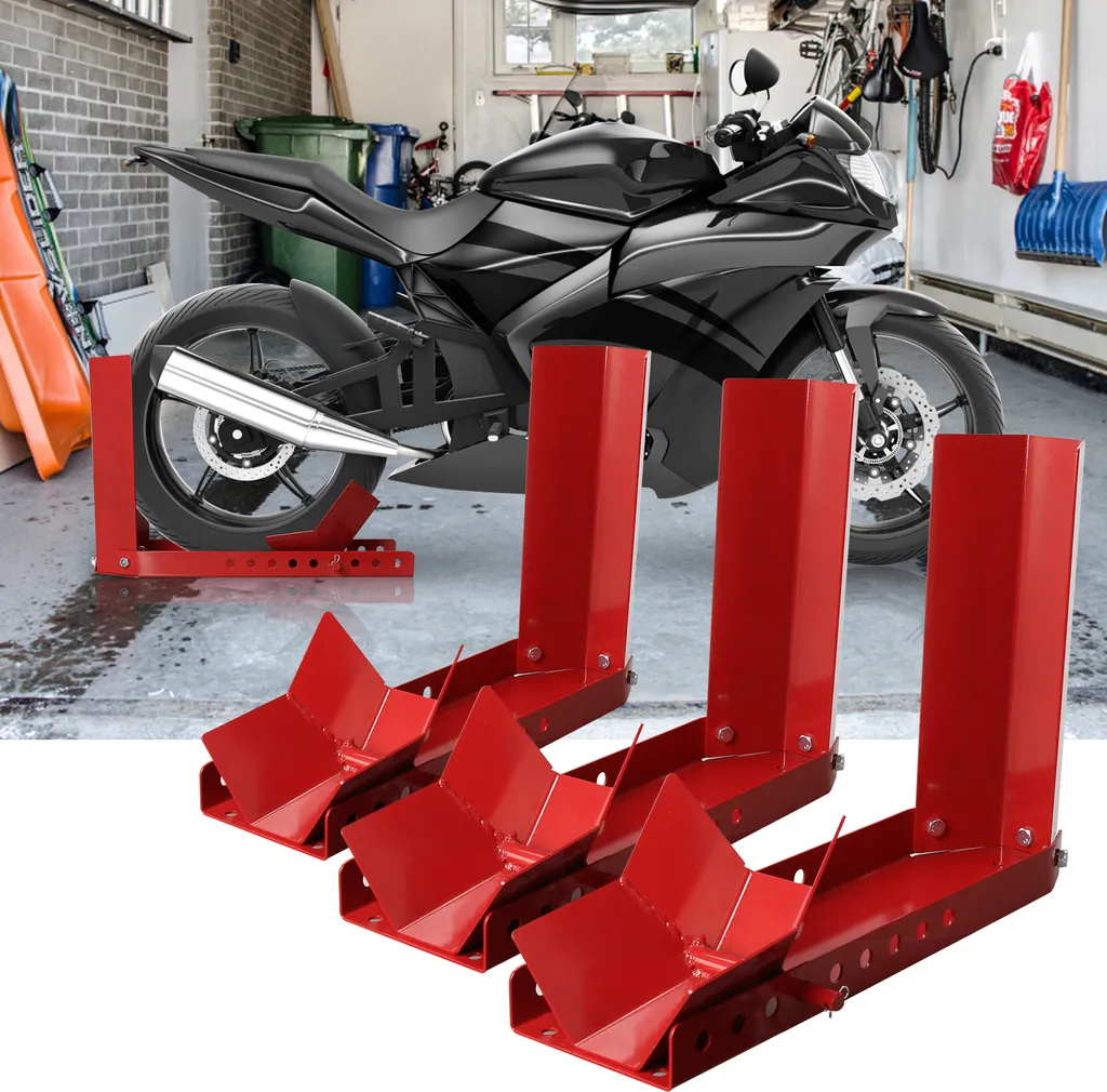 Évitez les Chutes avec ce Support Moto de Levage Stable Rouge - Lot 3