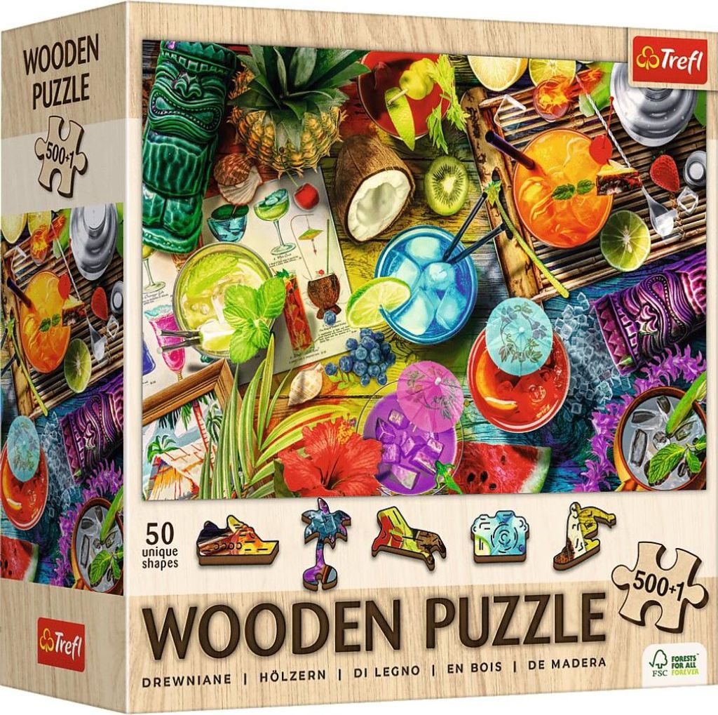 Trefl, Wood Craft, Bunte Cocktails, 500+1 Teile Holzpuzzle Produktbild 